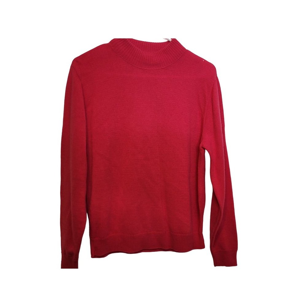 Vintage Pendleton Sweater Raspberry Pink Mock Neck Size Med USA